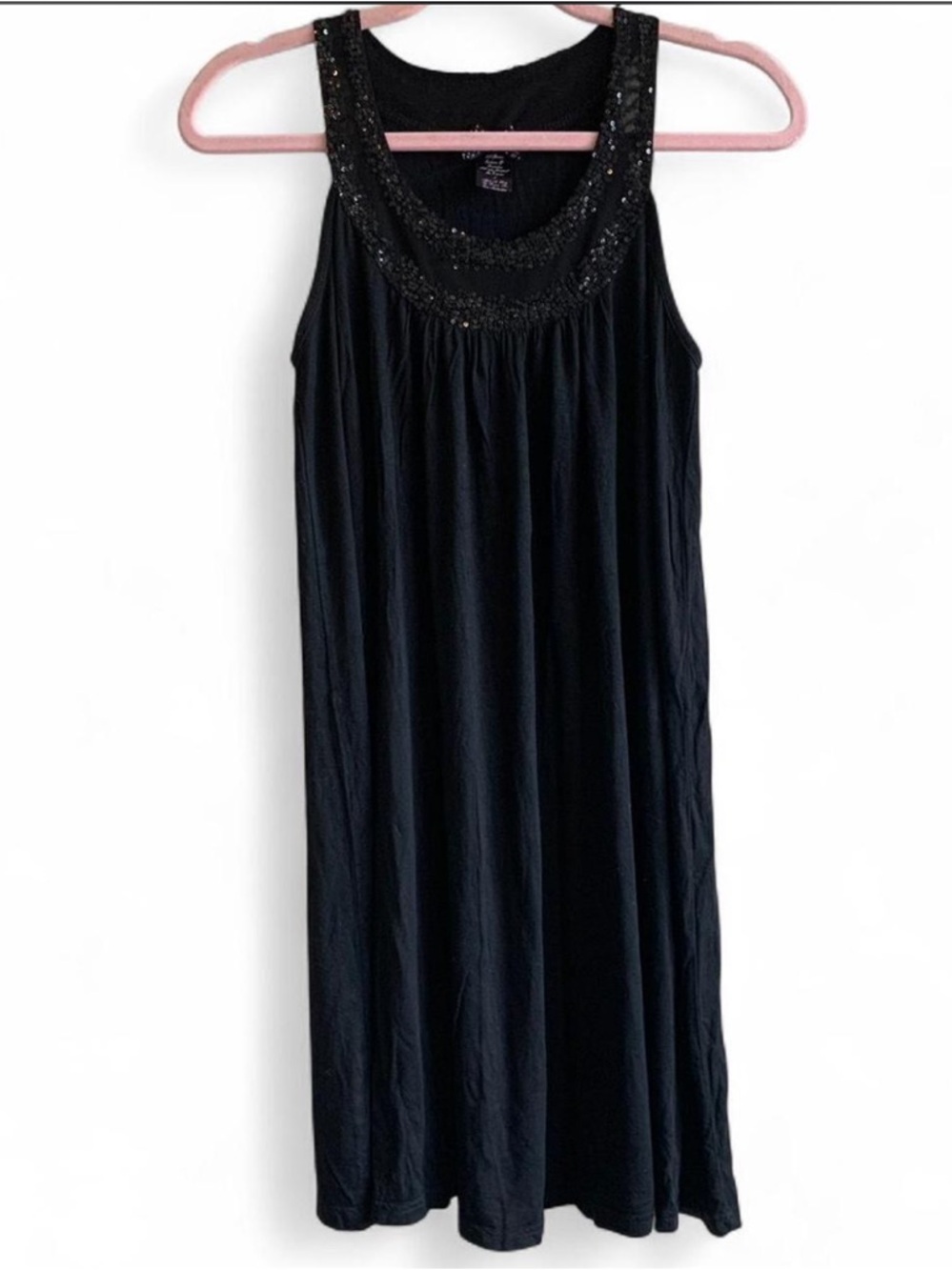 Y2K Forever 21 Black Dress with Sequin Neckline size Small